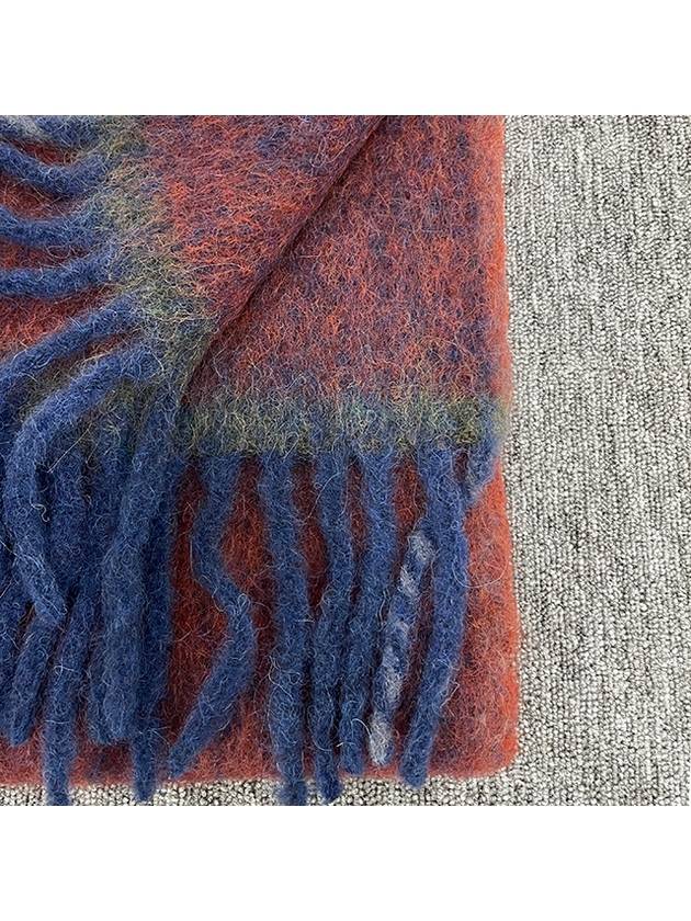 Mohair Wool Fringe Muffler Aubergine Blue - ACNE STUDIOS - BALAAN 5