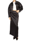 Double Satin Shorts Jacket Black - GANNI - BALAAN 9