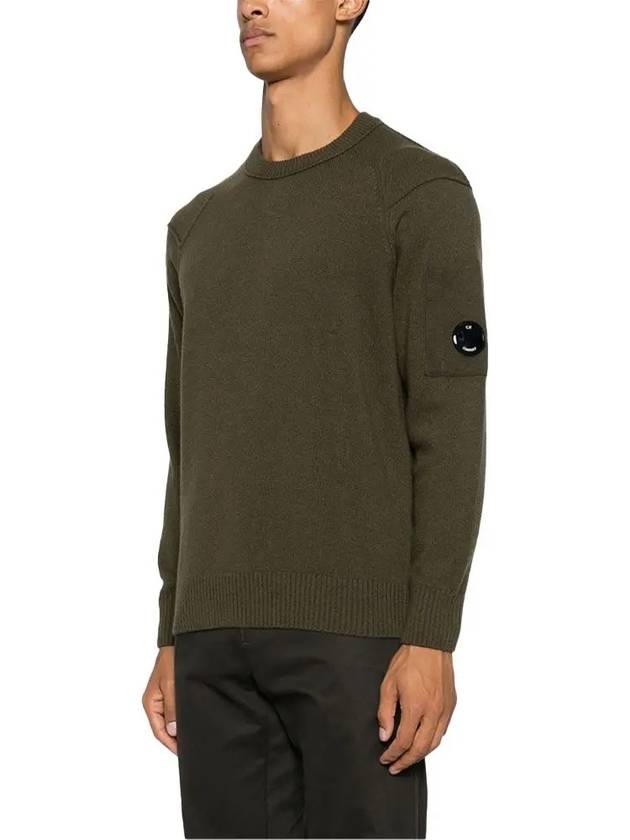 Lambswool GRS Crew Neck Knit Top Green - CP COMPANY - BALAAN 4