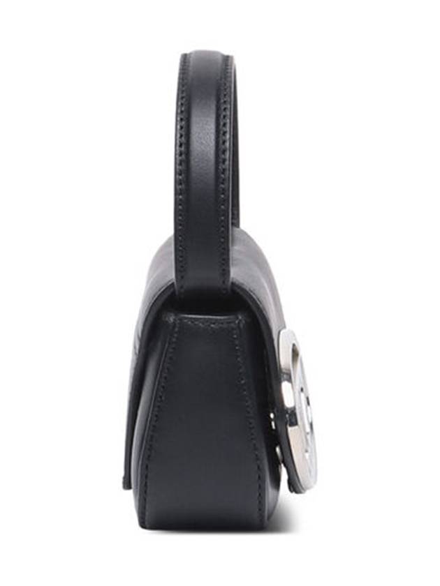 1DR Round Logo Leather Mini Shoulder Bag Black - DIESEL - BALAAN 4