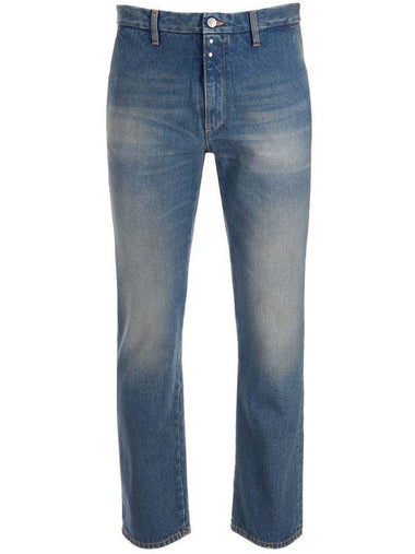 Men's Cotton Fading Washing Straight Jeans Blue - MAISON MARGIELA - BALAAN 1