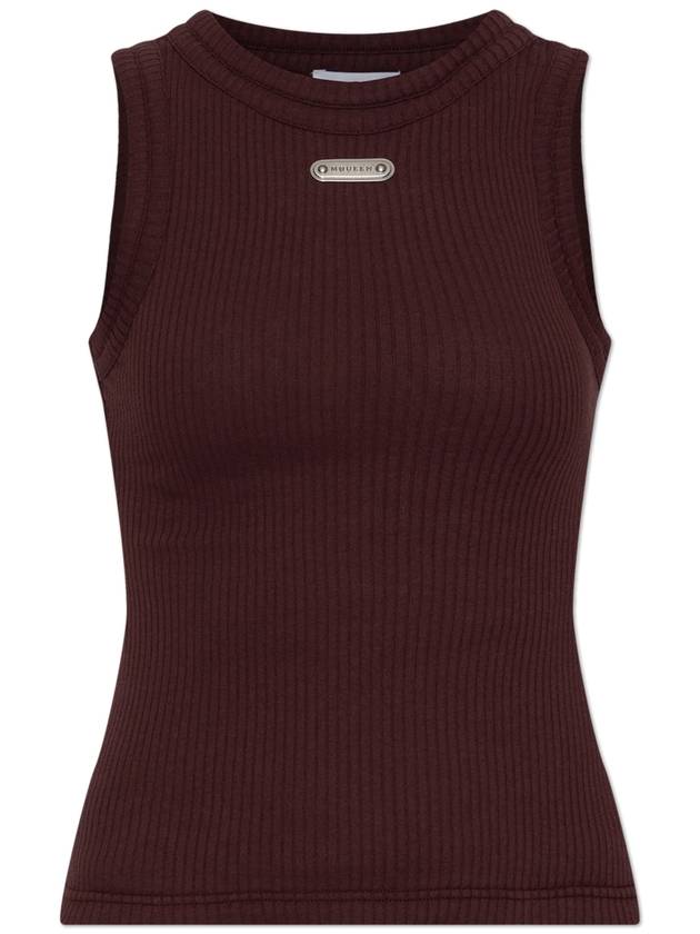 Alexander McQueen Top With Logo, Women's, Burgundy - ALEXANDER MCQUEEN - BALAAN 1