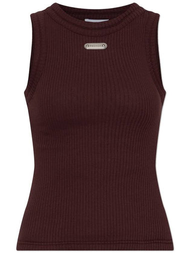 Alexander McQueen Top With Logo, Women's, Burgundy - ALEXANDER MCQUEEN - BALAAN 1