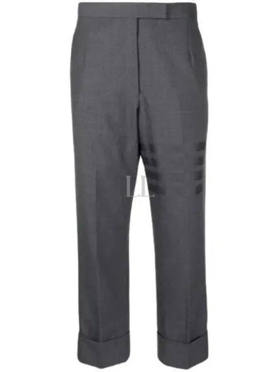 4 Bar Classic Backstrap Wool Straight Pants Dark Grey - THOM BROWNE - BALAAN 2