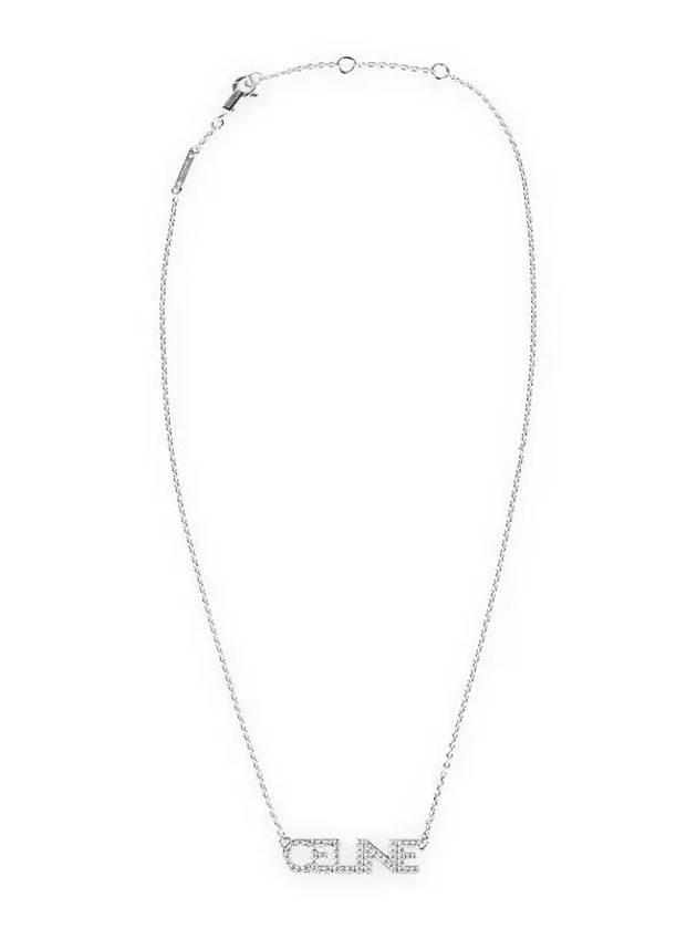 Monochroms Strass Rhodium Finish Crystals Necklace Silver - CELINE - BALAAN 2