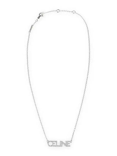 Monochroms Strass Rhodium Finish Crystals Necklace Silver - CELINE - BALAAN 2