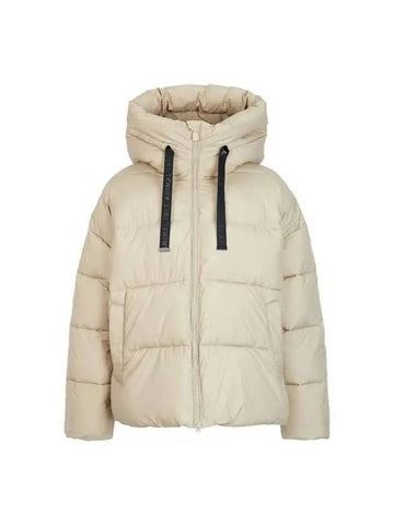 KERI high neck hooded padded jacket beige 271581 - SAVE THE DUCK - BALAAN 1