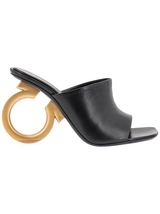 Salvatore Elina sandals heels black - SALVATORE FERRAGAMO - BALAAN.