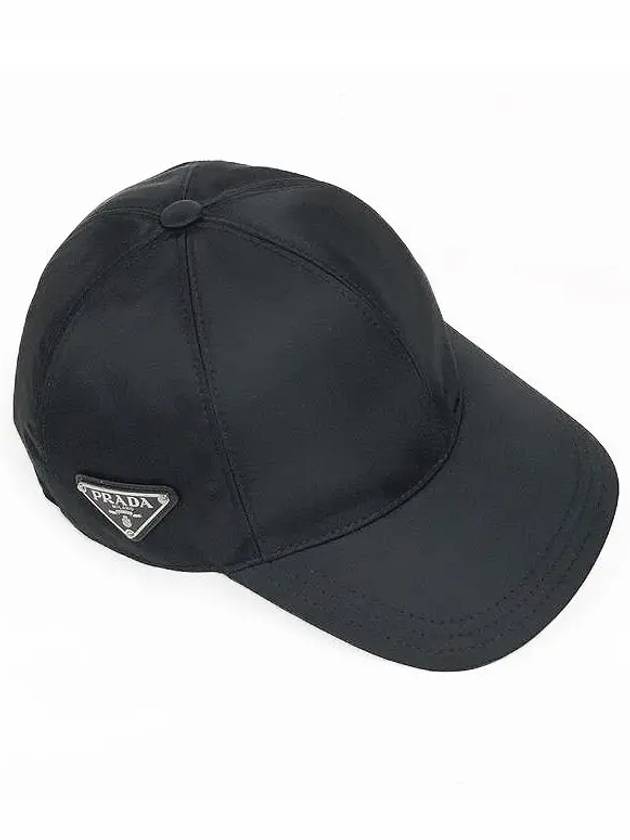 Re-Nylon Triangle Logo Baseball Cap Black - PRADA - BALAAN 2