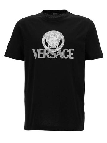 Medusa Print Cotton Short Sleeve T-Shirt Black - VERSACE - BALAAN 1