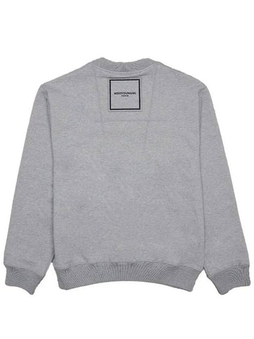 Men's Cotton Square Label Sweatshirt Gray W241TS21734G - WOOYOUNGMI - BALAAN 1