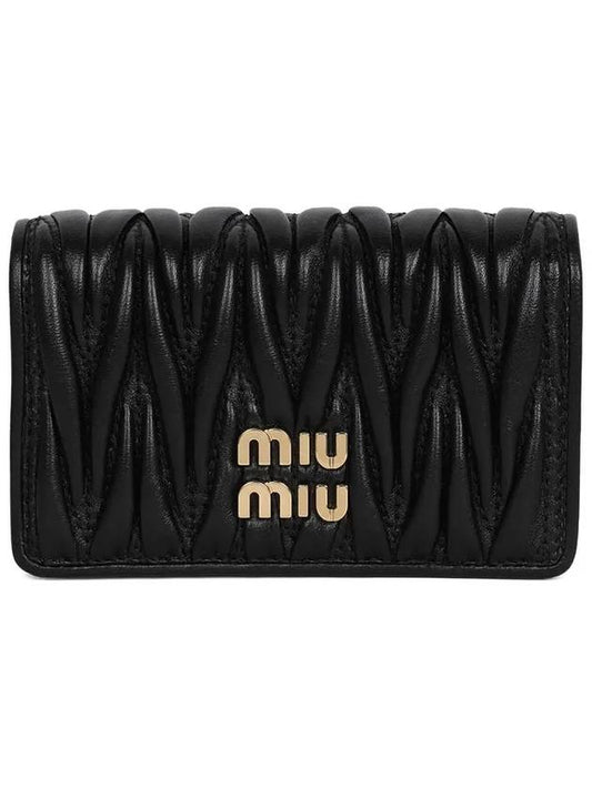 Matelasse Nappa Half Wallet Black - MIU MIU - BALAAN 2