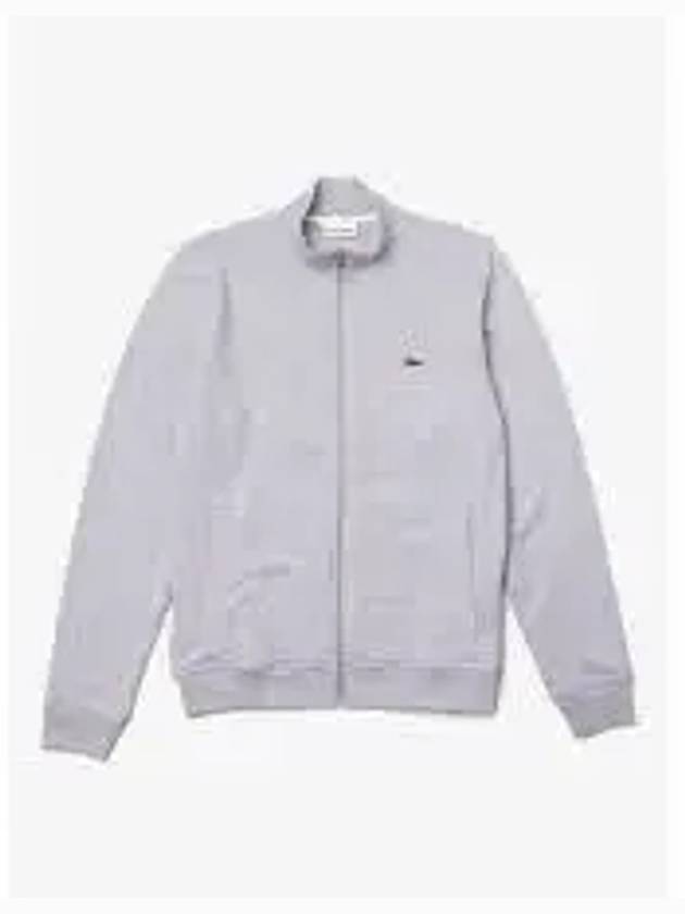 Zippered Stand Up Collar Pique Fleece Track Jacket Grey - LACOSTE - BALAAN 2