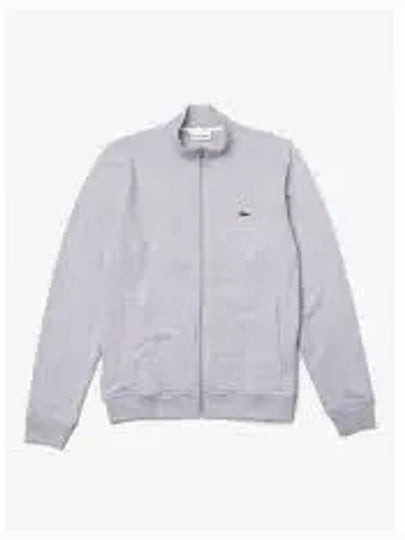 Zippered Stand Up Collar Pique Fleece Track Jacket Grey - LACOSTE - BALAAN 2