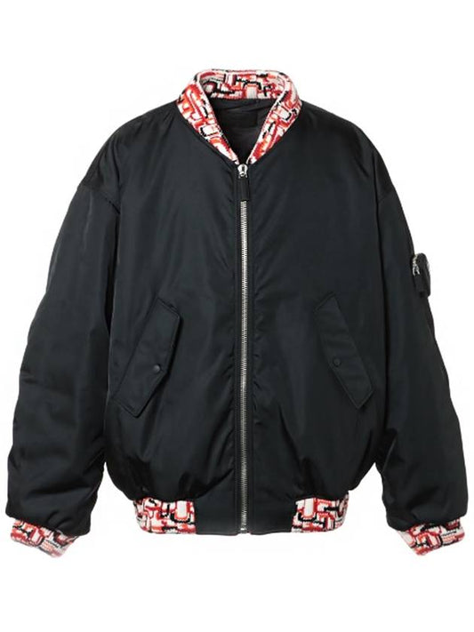 Renylon knit bomber jacket SGB895 1WQ8 F0002 NERO - PRADA - BALAAN 2