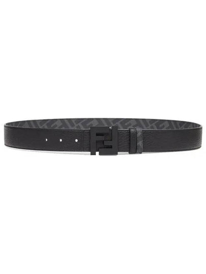 Men's Logo Double Sided Casual Leather Belt Black - FENDI - BALAAN 2