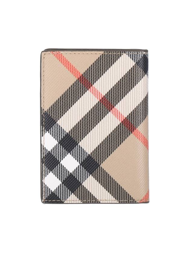 Check Pattern Two-Fold Card Wallet Beige - BURBERRY - BALAAN 4