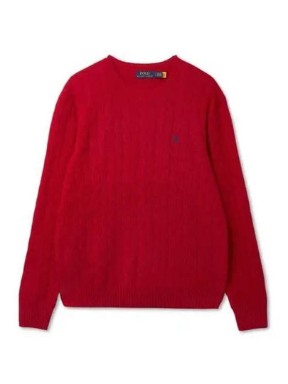 30 reward points cable knit wool cashmere sweater red - POLO RALPH LAUREN - BALAAN 1