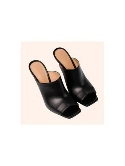 Knot Leather Heels Mules Black - BOTTEGA VENETA - BALAAN 2