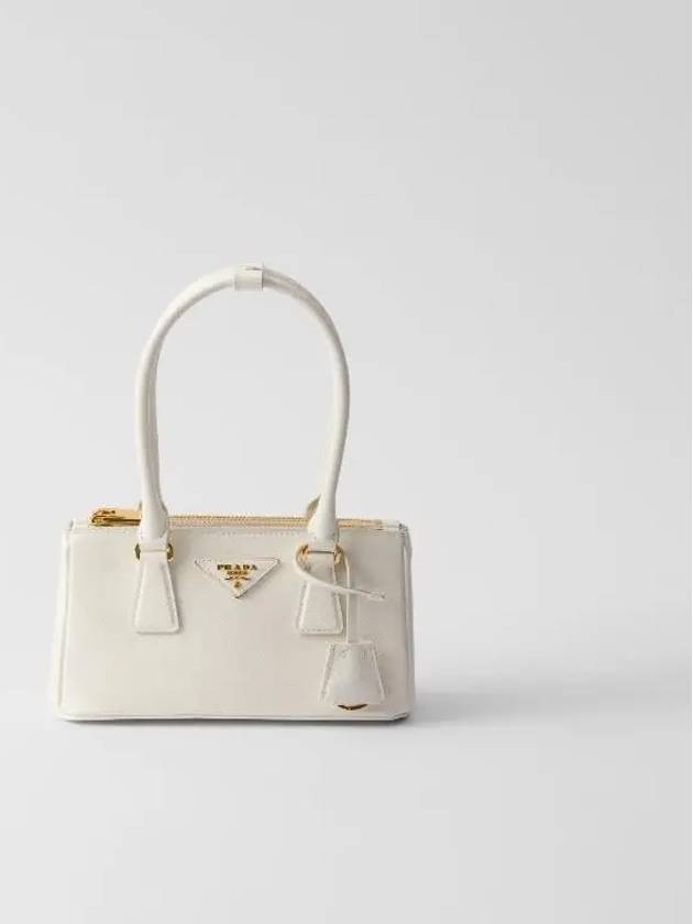 Galleria Saffiano Leather Mini Tote Bag White - PRADA - BALAAN 1