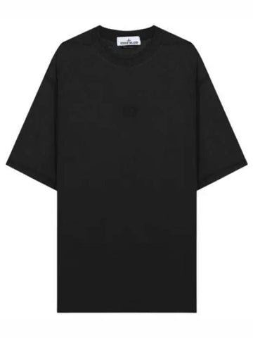 Pisato effect compass logo embroidery t shirt short sleeve men s - STONE ISLAND - BALAAN 1