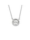 Miller Pave Logo Delicate Necklace Silver - TORY BURCH - BALAAN 1