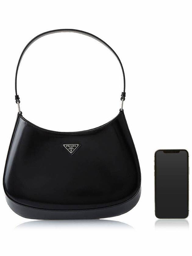 Triangular Logo Cleo Brushed Leather Shoulder Bag Black - PRADA - BALAAN 7