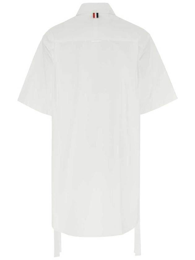 Heavy Poplin Super Size Mini Shirt Short Dress White - THOM BROWNE - BALAAN 3