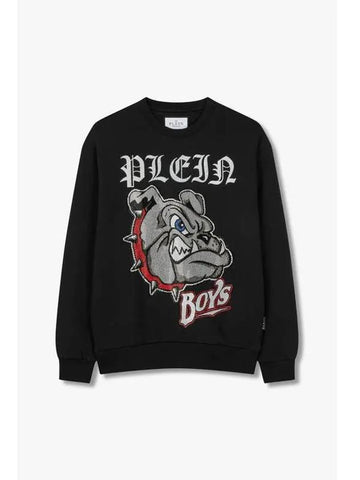 Men s Hotfix Bulldog Crew Neck Sweatshirt Black - PHILIPP PLEIN - BALAAN 1