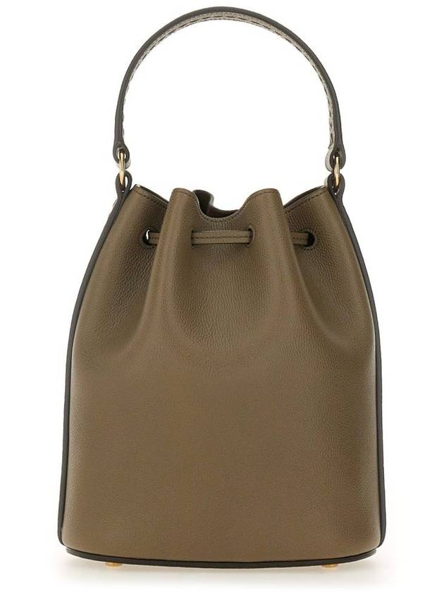 T Timeless Leather Micro Logo Bucket Bag Khaki - TOD'S - BALAAN 3