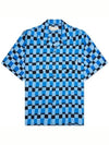 Check Pattern Bowling Short Sleeve Shirt Blue - MARNI - BALAAN 2