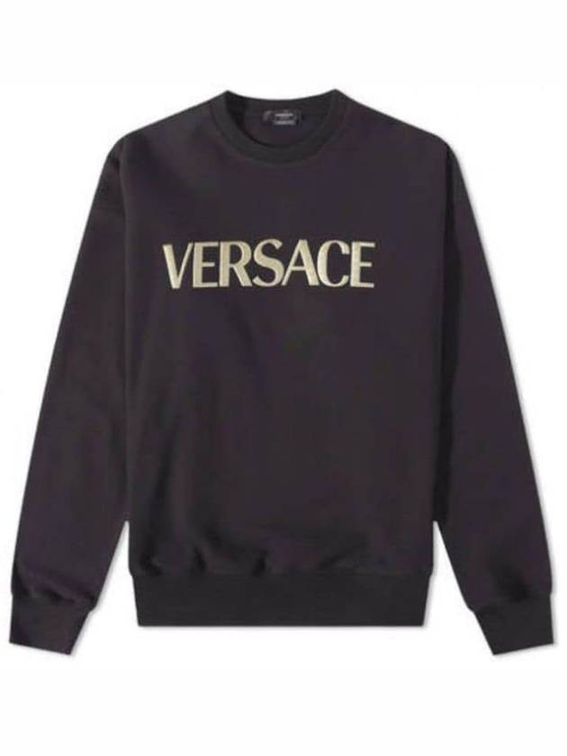 Metallic Logo Sweatshirt Black - VERSACE - BALAAN 2