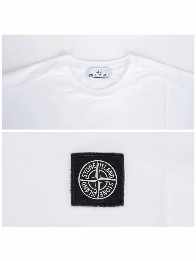 Logo Patch Short Sleeve T-Shirt White - STONE ISLAND - BALAAN 6