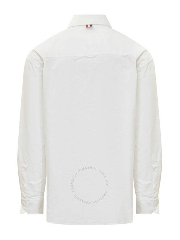 Patchwork Oversized Long Sleeves Shirt Blue - THOM BROWNE - BALAAN 3