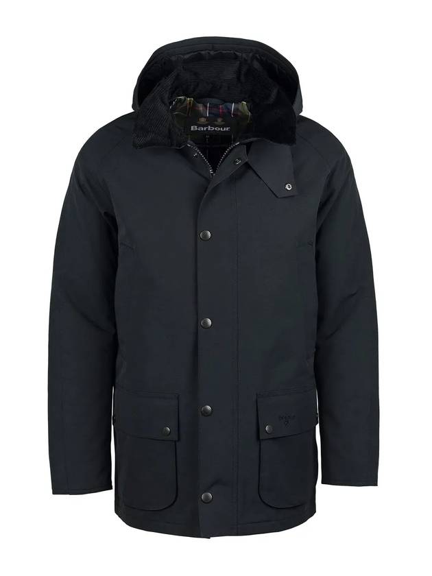 Men's Winter Ashby Hooded Jacket Black - BARBOUR - BALAAN 1