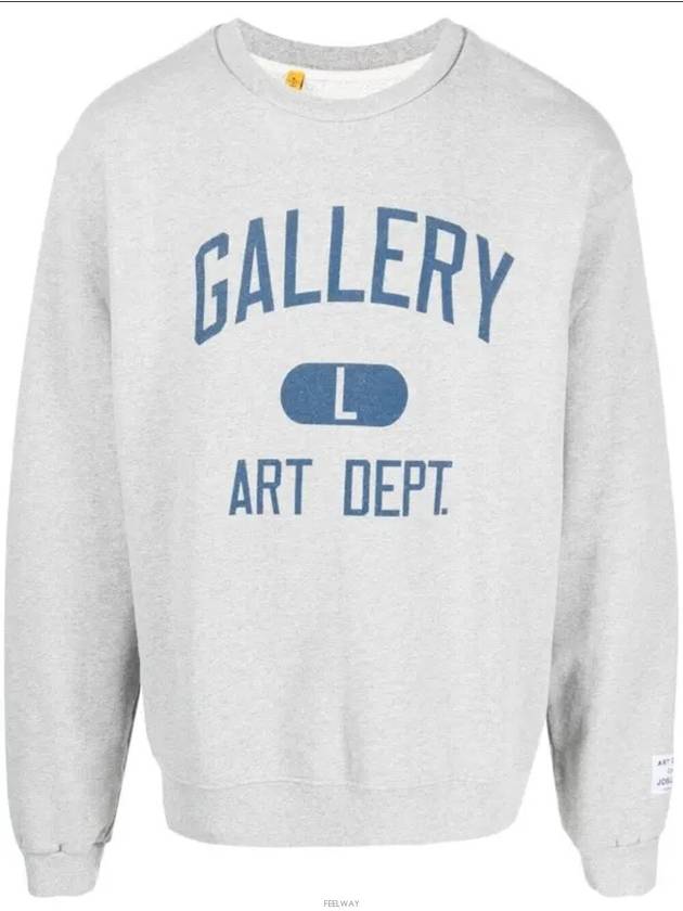 Logo Print Crew Neck Sweatshirt Heather Grey - GALLERY DEPT. - BALAAN 1