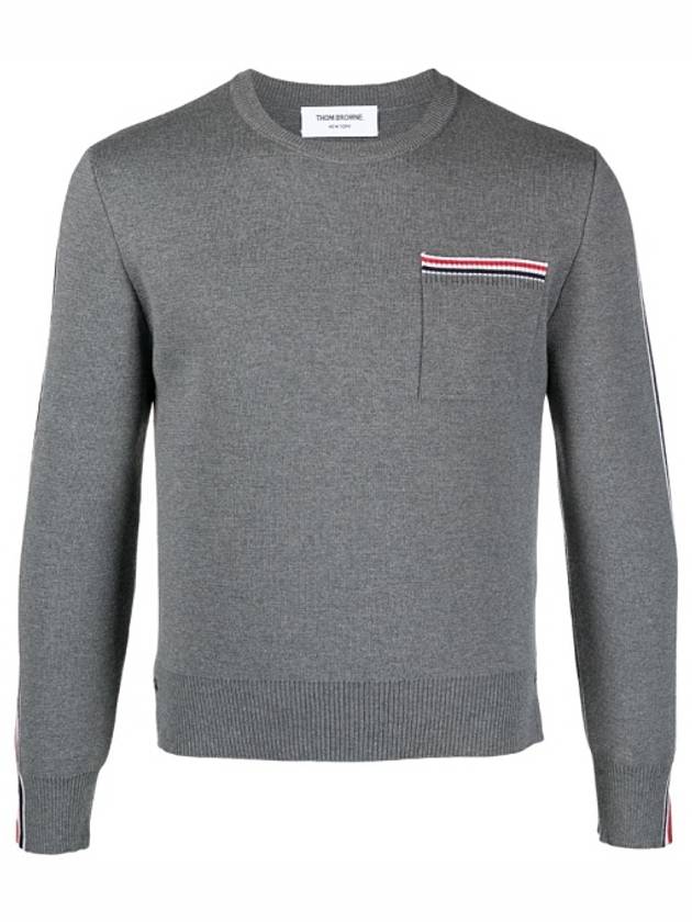 Men's Stripe Wool Knit Top Grey - THOM BROWNE - BALAAN 2