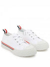 Striped Trim Lace-up Low Top Sneakers White - THOM BROWNE - BALAAN 2