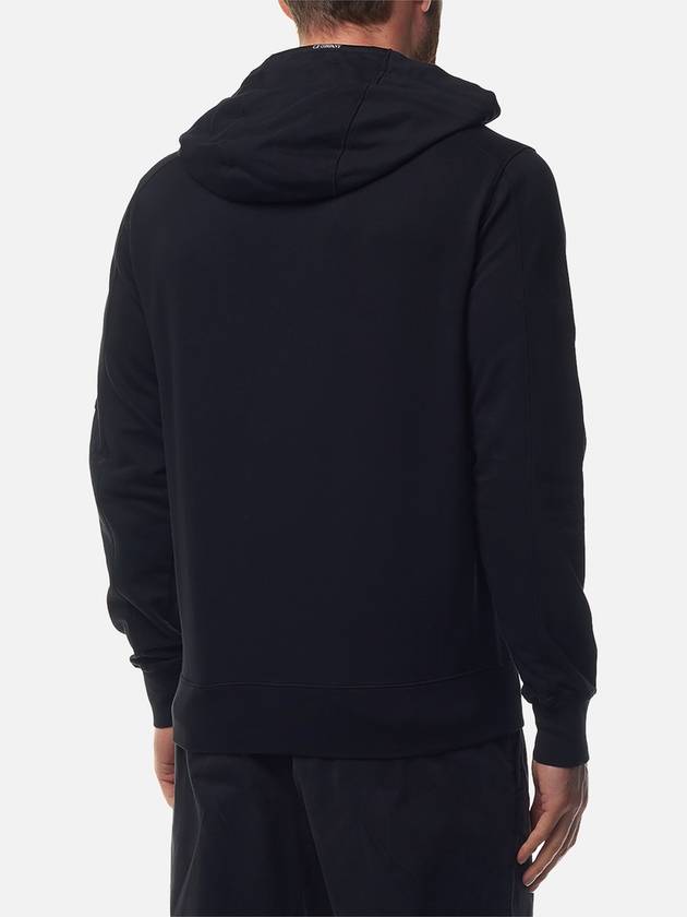 Light Fleece Zip Up Hoodie Black - CP COMPANY - BALAAN 4