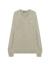 Men's Lyman V-Neck Golf Knit Top Beige Brown - J.LINDEBERG - BALAAN 1