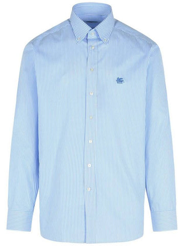 Etro Light Blue Cotton Shirt - ETRO - BALAAN 1