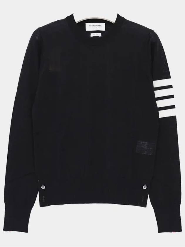 4-Bar Merino Jumper Wool Knit Top Navy - THOM BROWNE - BALAAN 3