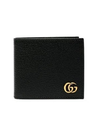 GG Marmont Leather Bi Fold Wallet Black Gold - GUCCI - BALAAN 2