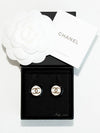 CC Logo Earrings White Black - CHANEL - BALAAN 11