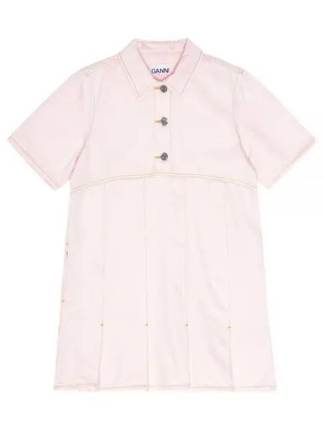 pink denim mini dress - GANNI - BALAAN 2