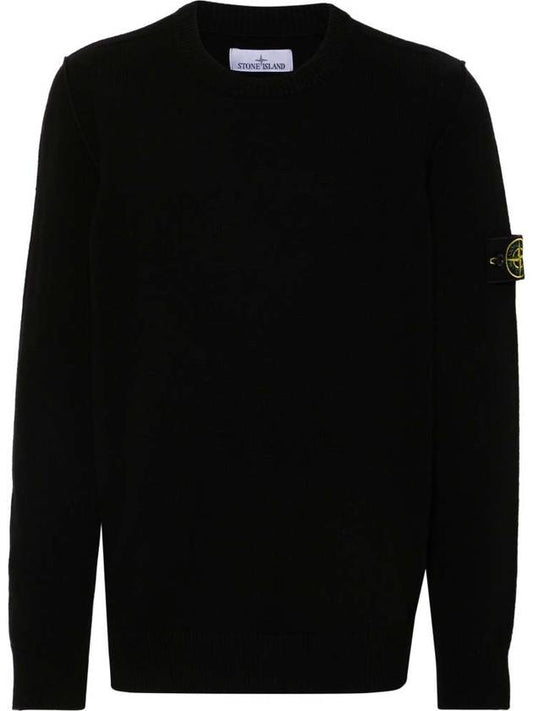 Wappen Patch Black Wool Sweater 8115508A3 A0029 - STONE ISLAND - BALAAN 1
