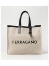 Signature Canvas Tote Bag Natural - SALVATORE FERRAGAMO - BALAAN 2