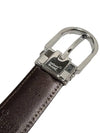 Horseshoe Buckle 30mm Reversible Leather Belt Black Brown - MONTBLANC - BALAAN.