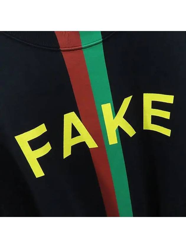 635847 Black color web stripe FAKE NOT Men s sweatshirt XL size - GUCCI - BALAAN 4