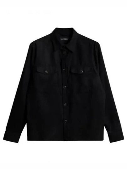 Men's Flat Over Wool Long Sleeve Shirt Black - J.LINDEBERG - BALAAN 2